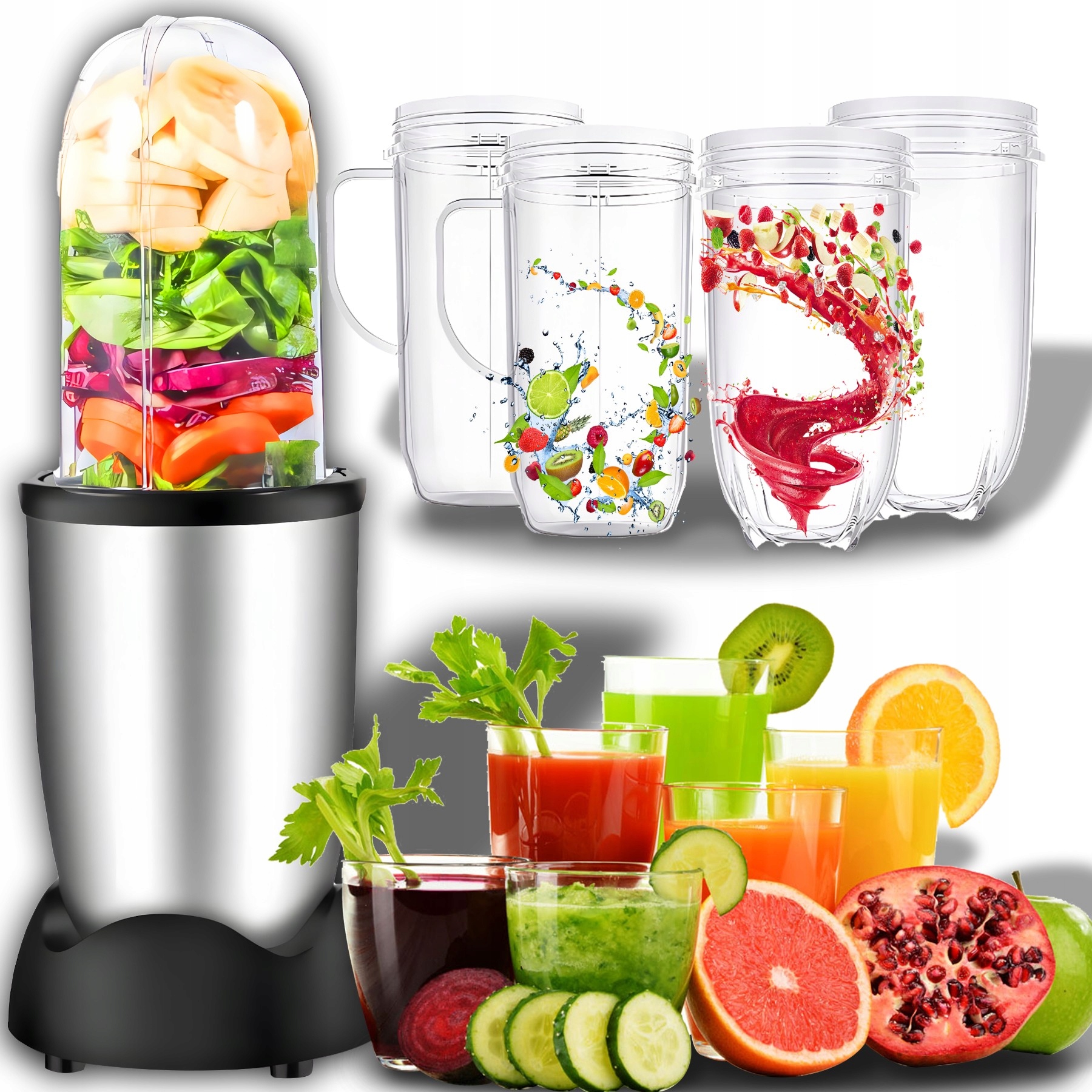 Retoo hrnčekový mixér E606 hrnčekový mixér 250 W strieborná/sivá
